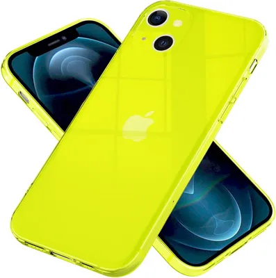 Image de NALIA Housse transparente pour iPhone 13, étui jaune