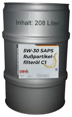 Produktbild von DBV 5W/30 SAPS Rußpartikelfilteröl C1 für Ford, Mazda, Volvo 208-Liter-Fass