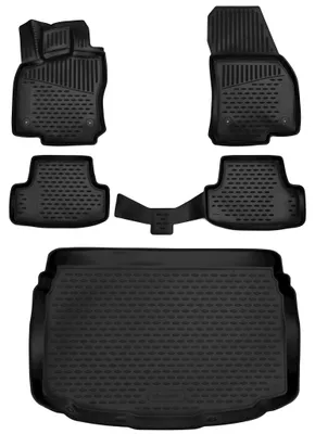 Produktbild von Gummi Kofferraumwanne + Fußmatten Set für VW T-Roc, Bj. 2017-