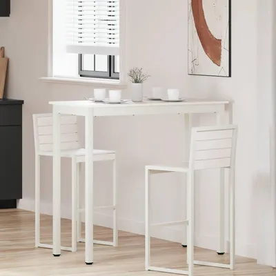 Produktbild von Maison Exclusive - Bartisch Weiß 110 x 55 x 105 cm Massives Kiefernholz
