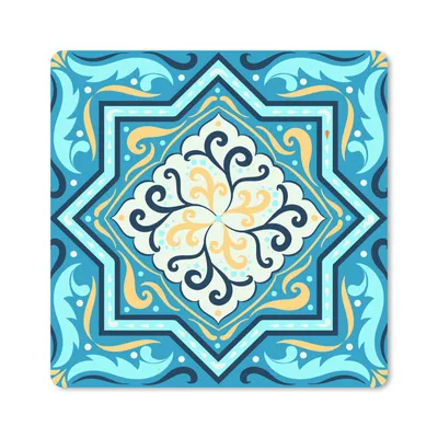 Produktbild von MuchoWow® Mauspad Mousepad Formen - Blau - Gelb 30x30 cm - Mousepads - Maus Mat - Pad - Mausunterlage - Gaming