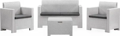 Produktbild von Dmora Gartenlounge Venere Weiß, 4 Sitzer, Salon Outdoor