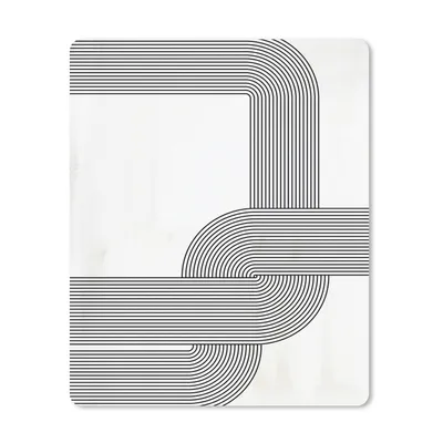 Produktbild von MuchoWow® Mauspad Mousepad Abstrakt - Schwarz - Weiß 19x23 cm - Mousepads - Maus Mat - Pad - Mausunterlage - Mauspads - Spielen