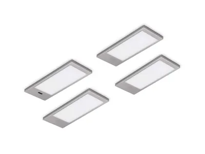 Produktbild von K-PAD LED 4er SET edelstahlfarbig mit LED Toch Schalter mit Dimmer / Nischenleuchten / Lumica