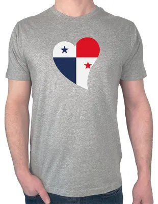 Produktbild von Huuraa Herren T-Shirt Panama Flagge Herz L Sport Grey Bio Baumwolle Fairtrade Herrenshirt Geschenkidee