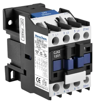 Schütz CJX2-1201, 3-polig, 24 V AC, 12 A, 1 NC, DIN-Schiene