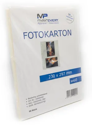 Produktbild von mashpaper Fotokarton Fotoblätter weiß selbstklebend / 65000450