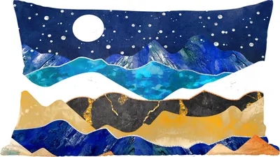 Produktbild von MuchoWow® Zierkissen Sofakissen Wohnzimmer Dekokissen 50x30 cm Nacht - Gold - Marmor - Abstrakt - Landschaft - Berg - Wohnzimmerdekoration - Polster mit Photo