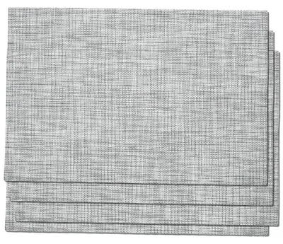 Produktbild von Graue PVC-Tischsets, gewebte Tischsets, 4er-Set, 45 x 30 cm