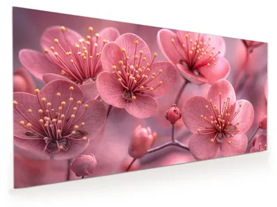 Produktbild von Küchenrückwand Spritzschutz Glas mit Motiv Kirschbaumblüten 40 x 40 cm