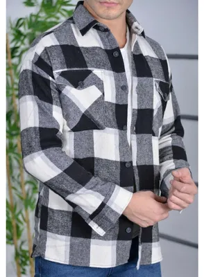 Obrázek produktu pro Megaman Jeans H-258 Flanelová košile Kostkovaná košile Lumberjack Pánská košile Lumberjack Bavlna L Black