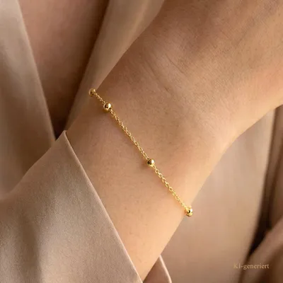 Produktbild von Armkette Anker mit Kugel echt Gold  375 (9 kt) Länge 19,5 cm verstellbar