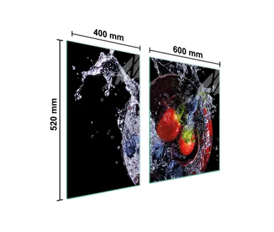 Produktbild von Glasplatte und Schneidebrett 100x52 Erdbeeren