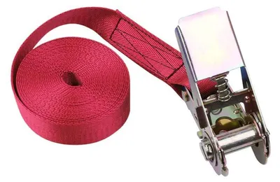Obrázok produktu pre Záťažné popruhy s ratchetom, šírka 25 mm, nosnosť 800 kg, dĺžka 3 metre, farba: červená