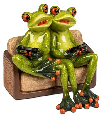 Produktbild von Gaming Dekofigur Froschpaar handbemalt Polyresin 12x11 cm - Froschhausen