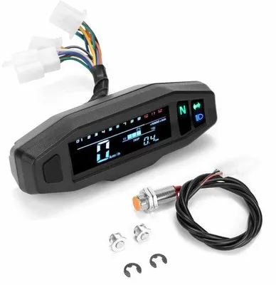 Image de Mini-tableau de bord numérique universel pour moto avec écran LCD, compteur de vitesse numérique, compteur kilométrique numérique et compte-tours pour moto électrique