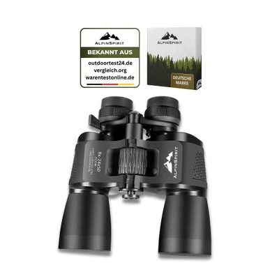 Produktbild von AlpinSpirit© 8-24x50 Zoom Fernglas mit IPX4 Wasserschutz - inkl. hochwertige Tasche & Zubehör - geeignet für Brillenträger - Binoculars - Feldstecher
