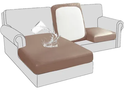 Immagine prodotto di Copertura impermeabile in pelle elasticizzata color kaki per cuscini di divano. Copertura per chaise longue