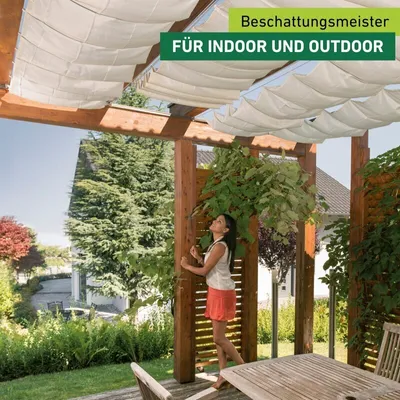 Produktbild von Seilspann-Sonnensegel + Montageset 270x140cm, cremeweiß