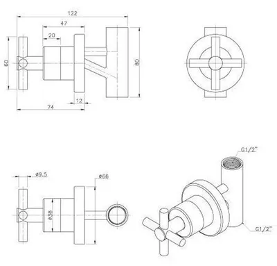 Produktbild von Einbau-Armatur aus gebürstetem Edelstahl, silber, 200 x 200 mm, manuell, 1 Hebel, Keramikscheiben
