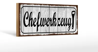 Produktbild von Holzschild Hinweis 27x10cm Chefwerkzeug