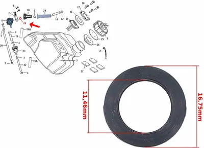 Produktbild von Keeway Hurrican 50Cc Kraftstoff Hahn Dichtung Orygi