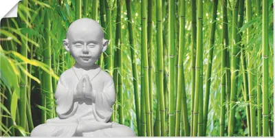 Produktbild von ARTland Poster Buddha mit Bambus Größe: 100x50 cm