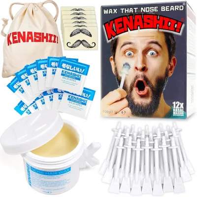 Produktbild von Sonstige Gesichtspflege Nasenhaar Wachsset, 100 g Wachs, 24 Applikatoren, 12 Balsam Tücher, Schnurrbart