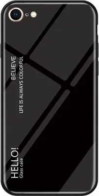 Produktbild von Schutzhülle für iPhone 7 Gardient Glashülle Cover Case Hülle Tasche Bumper Schwarz