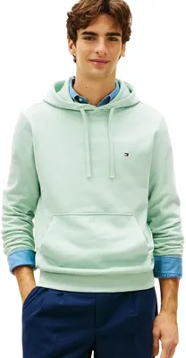 Productafbeelding van Tommy Hilfiger herenhoodie "Essential Terry" met buikzak, groen (Crushed Mint)