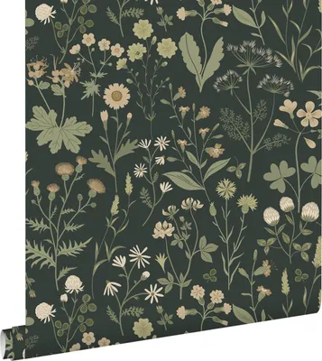 Zdjęcie produktu dla ESTAhome Tapeta kwiaty polne ciemnej zieleni 50 x 900 cm
