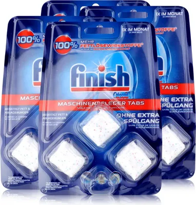 Produktbild von Calgonit Finish Maschinenpfleger-Tabs 51g - Gegen Fett & Ablagerungen (4er Pack