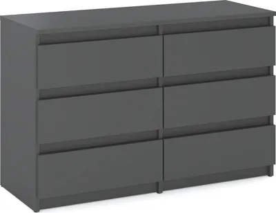 Image de Commode 6 tiroirs Gris Mat 100x33,5x71,5 Sideboard Armoire à tiroirs pour salon Chambre à coucher Rangement Meuble Penderie