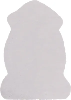 Produktbild von BELIANI Kunstfell Teppich Grau Webpelz Stoff Kaninchen 60 x 90 cm Fellform Pelzimitat Bettvorleger Läufer Überwurf für Sitzmöbel Sofa Couch Sessel Stühle