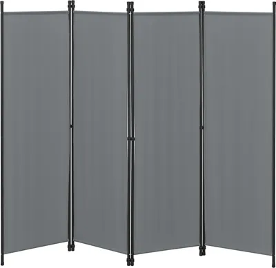 Produktbild von Dzielnik pokoju Huesca 4-częściowy 200x171cm Parawan 4-częściowy ekran prywatności ścianka działowa hiszpańska ściana ciemnoszara