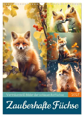 Produktbild von Zauberhafte Füchse (Wandkalender 2027 DIN A3 hoch), CALVENDO Monatskalender