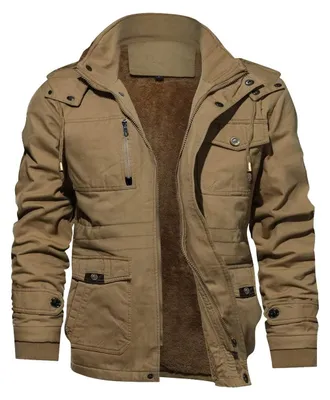 Productafbeelding van Omgoods - Winter Parka voor Mannen met Fleece Voering en Verwijderbare Kap