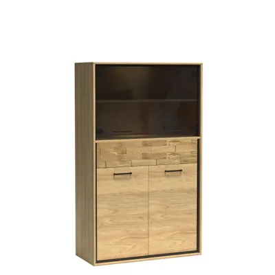 Immagine prodotto di Vetrina combinata GINETTE - noce hickora / rovere