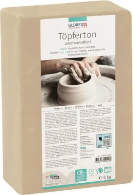 Produktbild von Töpferton weiß unschamottiert 5 kg