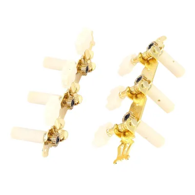 Image de 3+3 chevilles d'accord en acrylique pour cordes de guitare classique, doré