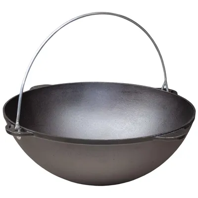 Produktbild von Schwenktopf 8L Camping Kazan aus Gusseisen Kasan Bräter Campingtopf Cast Iron Kessel Asia WOK Gulaschkessel