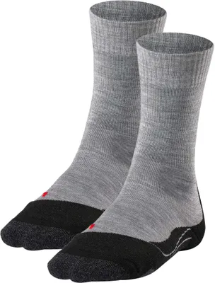 Produktbild von FALKE Dámské ponožky 2-pack - Trekingové ponožky TK 2, Ergonomické, směs merino vlny Světle šedá 39-40