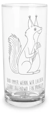 Produktbild von Mr. & Mrs. Panda Tumbler Eichhörnchen Blume 400 ml - Transparent - Geschenk, Lachen, Spaß, Glasbecher, Trinkglas, Eichhorn, Lustige Sprüche, Wasserglas, Cocktailglas