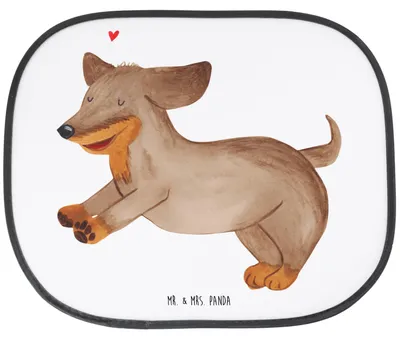 Produktbild von Mr. & Mrs. Panda Sonnenschutz Fenster Auto Hund Dackel - Weiß - Geschenk, Hunde, Seitlicher, Sonnenblende, Dachshund, Autoscheibe, Sprüche