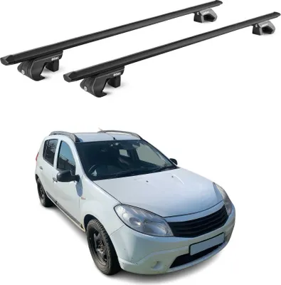 Image de Barres de toit transversales pour Dacia Sandero Stepway 2010-17 Alu Noir 2x ABE