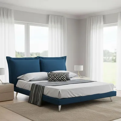 Image de Anatoly - Lit double, bleu, Matelas 160x190 cm Italy
