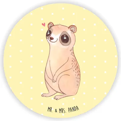 Produktbild von Mr. & Mrs. Panda Kühlschrankmagnet Plumplori Glücklich - Gelb Pastell - Geschenk, Memohalter, magnet, Glück, Gute Laune, für fotos, pinnwand, Niedlich, kühlschrank