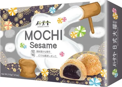 Produktbild von [ 210g ] Bamboo House Sesam Mochi | Sesame | Klebreiskuchen mit Sesam | Japanese Style