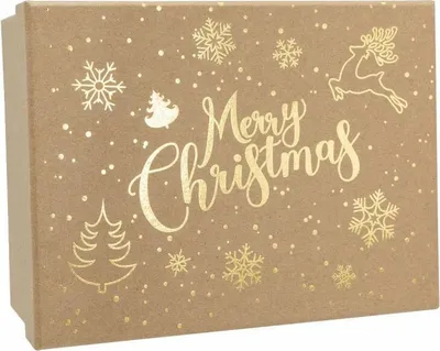 Produktbild von 6x Geschenkbox Weihnachten Merry Christmas Kraftpapier braun 20x15x9cm Geschenkverpackung