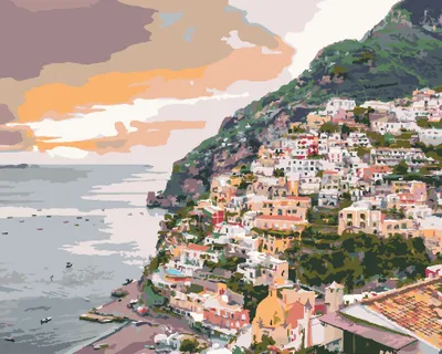Produktbild von Zuty - Malen nach Zahlen - POSITANO, ITALIEN (TED DAVIS), 40x50 cm, mit Keilrahmen (bereits gespannt)